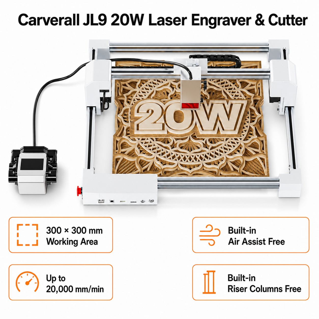 Industrial Laser Cutting Machine - Carverall JL9 20W Mesin Pengukir dan