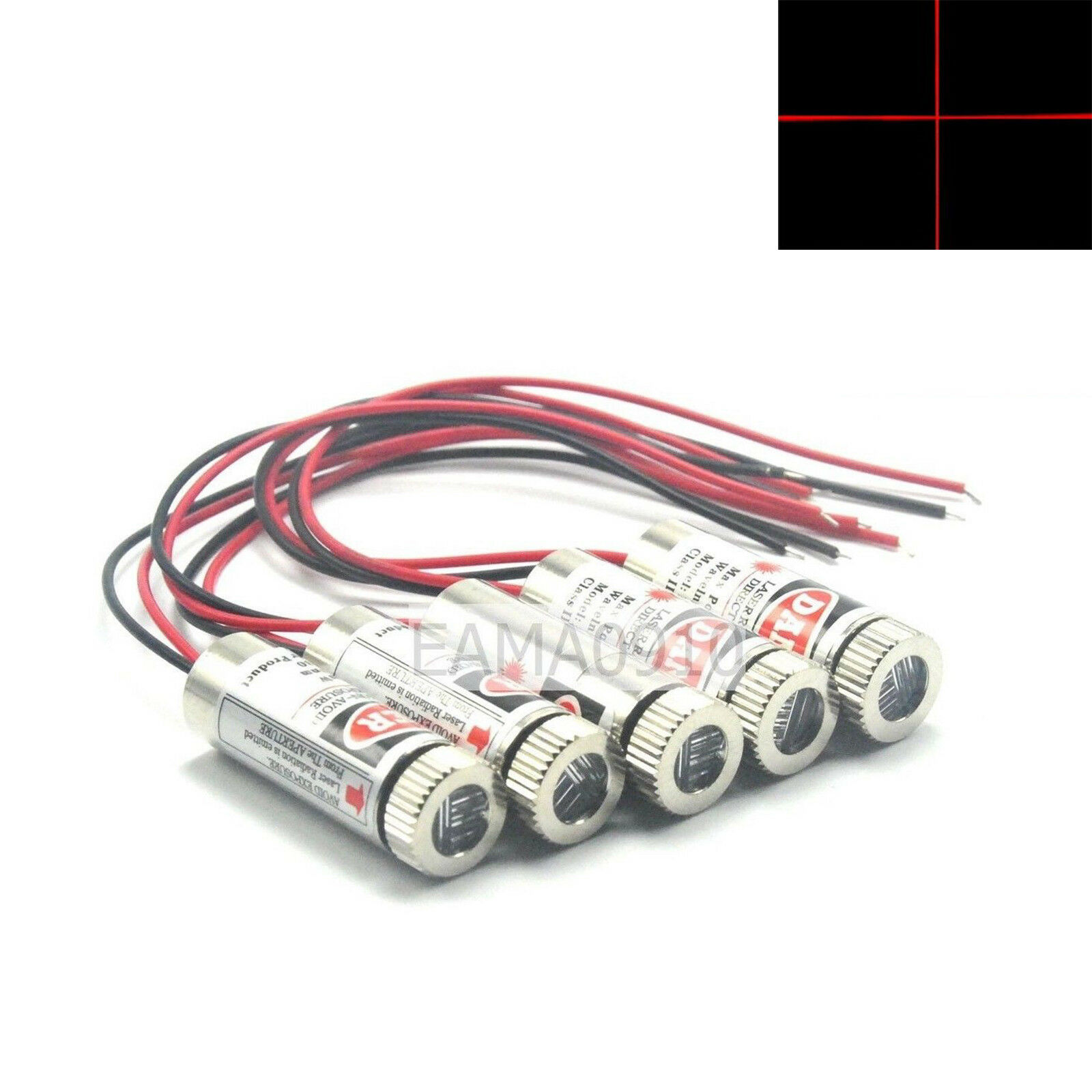 Diode Laser Module - 5 buah focused 3-5V 650nm 5mW