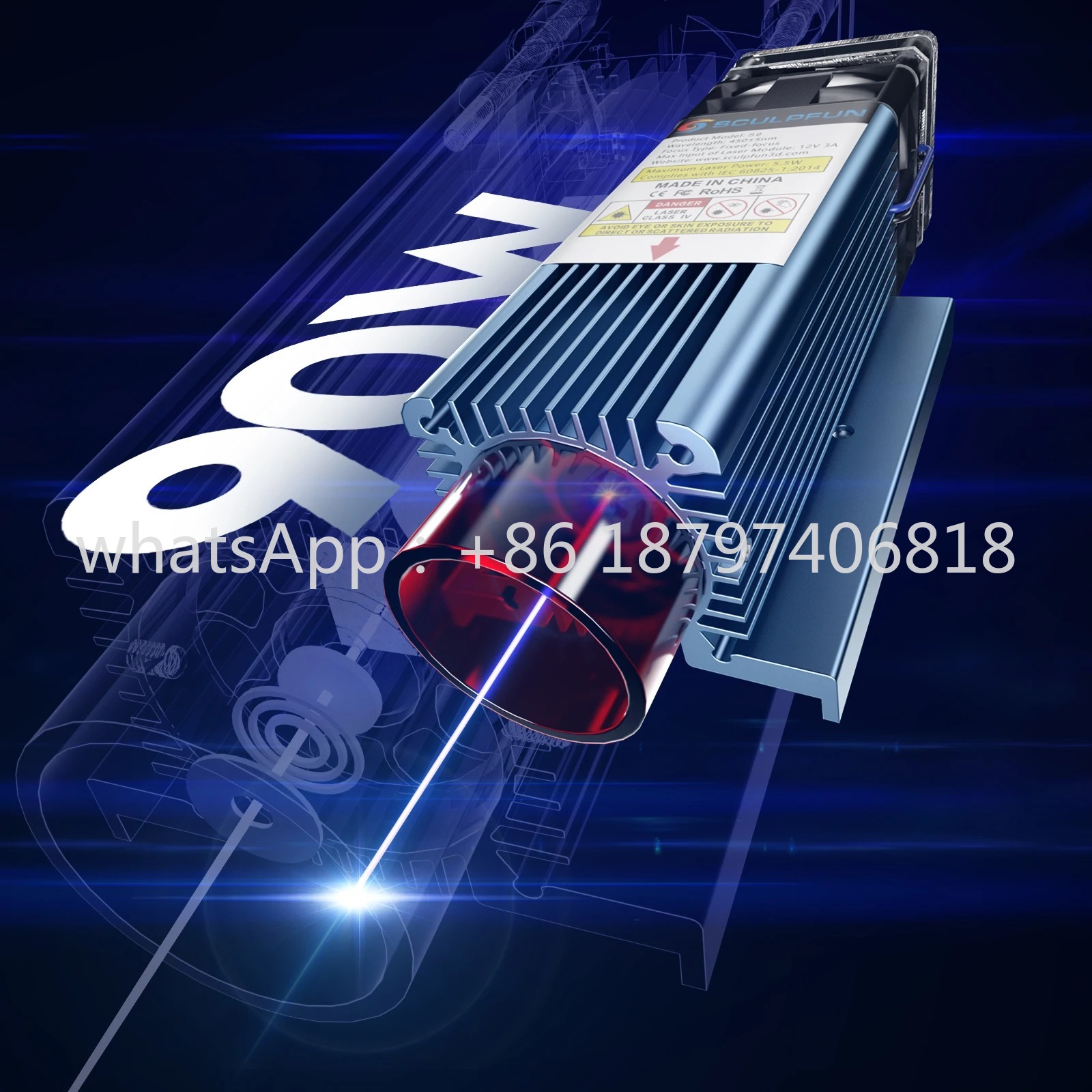 Modul laser efek khusus S9 90W - Diode Laser Module ulasan dan harga